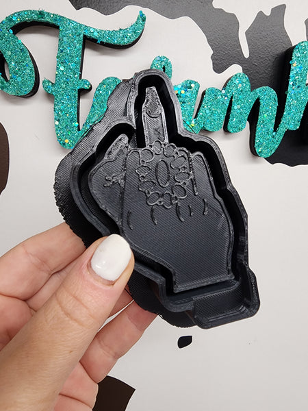 Concho Middle Finger Freshie Silicone Mold / Custom Made to Order / Freshie Mold