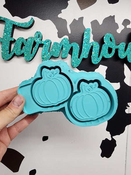 Fall Pumpkin Vent Clip Silicone Mold / Custom Made to Order / Freshie Mold