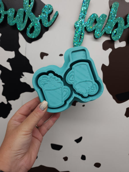 Hot Coca with Cookie Mugs Freshie VENT clip Silicone Mold / Custom Made to Order / Freshie Mold