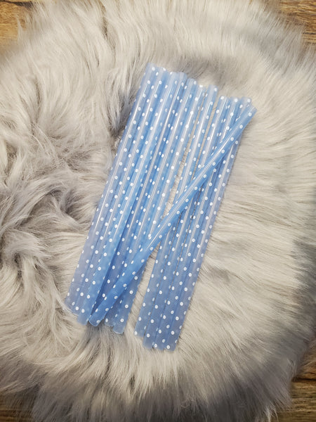 Temp Changing Blue Reusable Straws / Printed Straws / Acrylic Straws