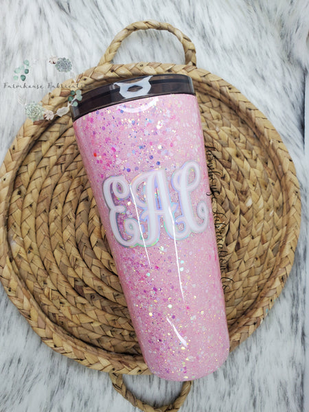 Pink Personalized Glitter Tumbler / Made with Elle Woods Custom Mix Glitter