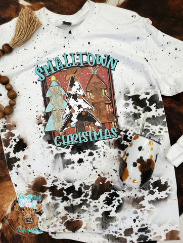 Smalltown Christmas Dyed Cowprint Long Sleeve Unisex T-shirt