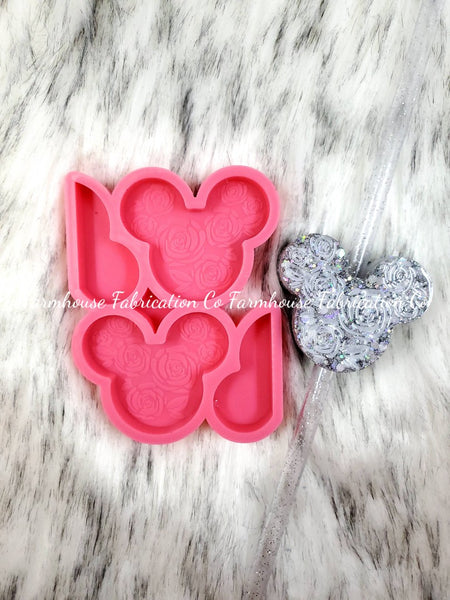 Straw Topper Silicone Mold / Mickey Mouse Straw Topper Mold / Straw Topper Mold for Epoxy / Mickey Resin Mold / Disney Straw Topper Mold