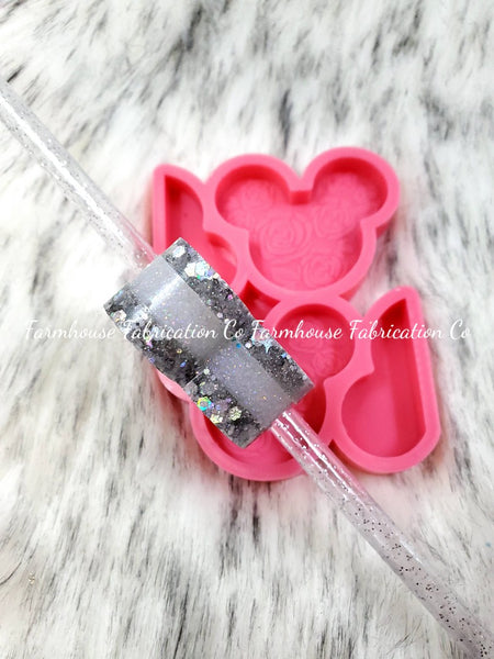 Straw Topper Silicone Mold / Mickey Mouse Straw Topper Mold / Straw Topper Mold for Epoxy / Mickey Resin Mold / Disney Straw Topper Mold
