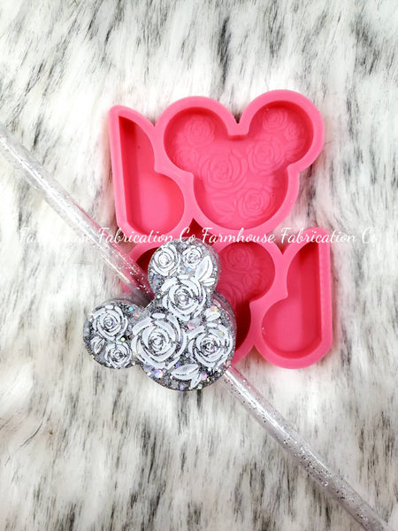 Straw Topper Silicone Mold / Mickey Mouse Straw Topper Mold / Straw Topper Mold for Epoxy / Mickey Resin Mold / Disney Straw Topper Mold