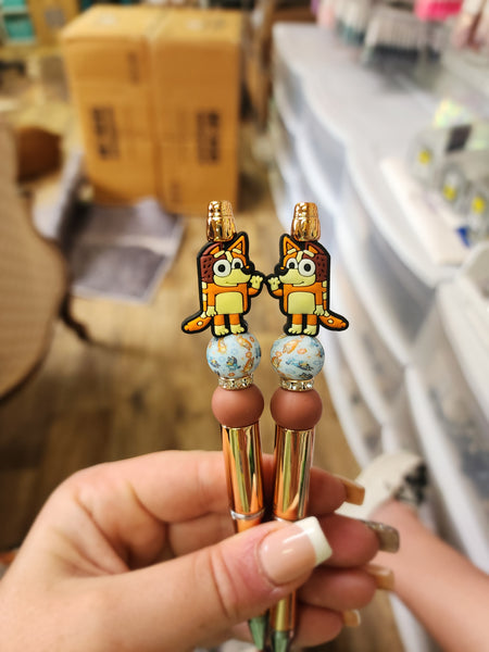 Heeler Dogs Beaded Refillable Ink Pen