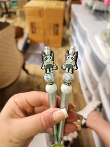 Heeler Dogs Beaded Refillable Ink Pen
