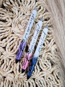 Inspirational Refillable Glitter Pens