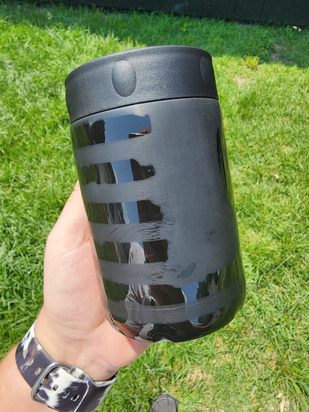 Matte Black American Flag with Deer Antlers Beer Can/Bottle Kozie