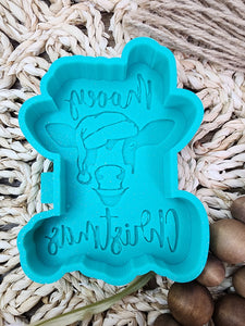 Mooey Christmas Cow Freshie Silicone Mold / Custom Made to Order / Freshie Mold