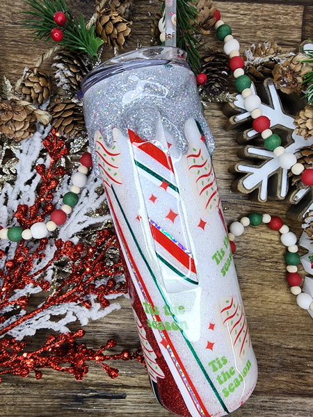 Christmas Cakes Drip Glitter Tumbler & Pen / Pen sold seperately