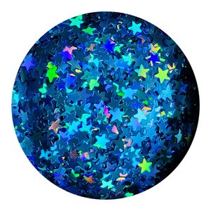 "Blue Holographic 3mm Star" Star Shape/ Polyester Glitter/ Blue Glitter