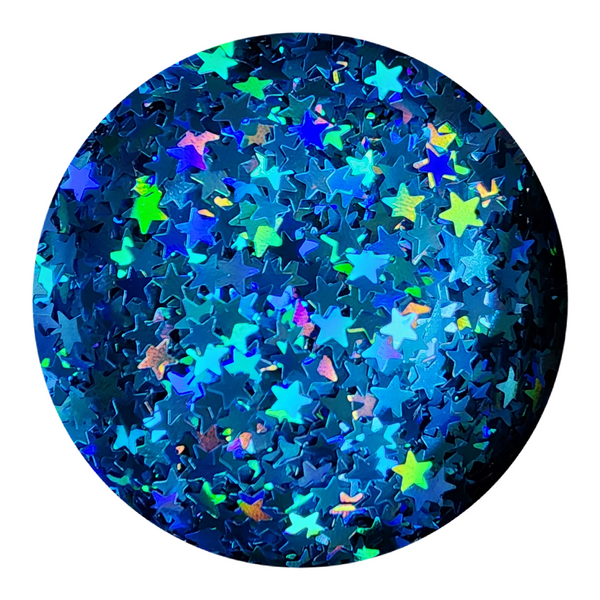"Blue Holographic 3mm Star" Star Shape/ Polyester Glitter/ Blue Glitter