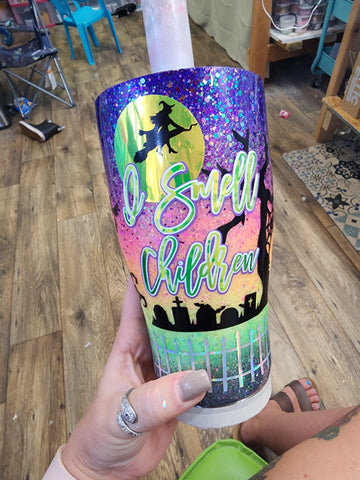 I Smell Chrildren Glow-in-the-dark Halloween Glitter Tumbler