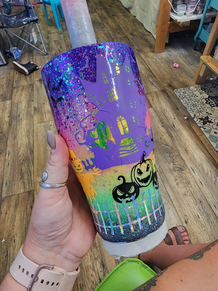 I Smell Chrildren Glow-in-the-dark Halloween Glitter Tumbler