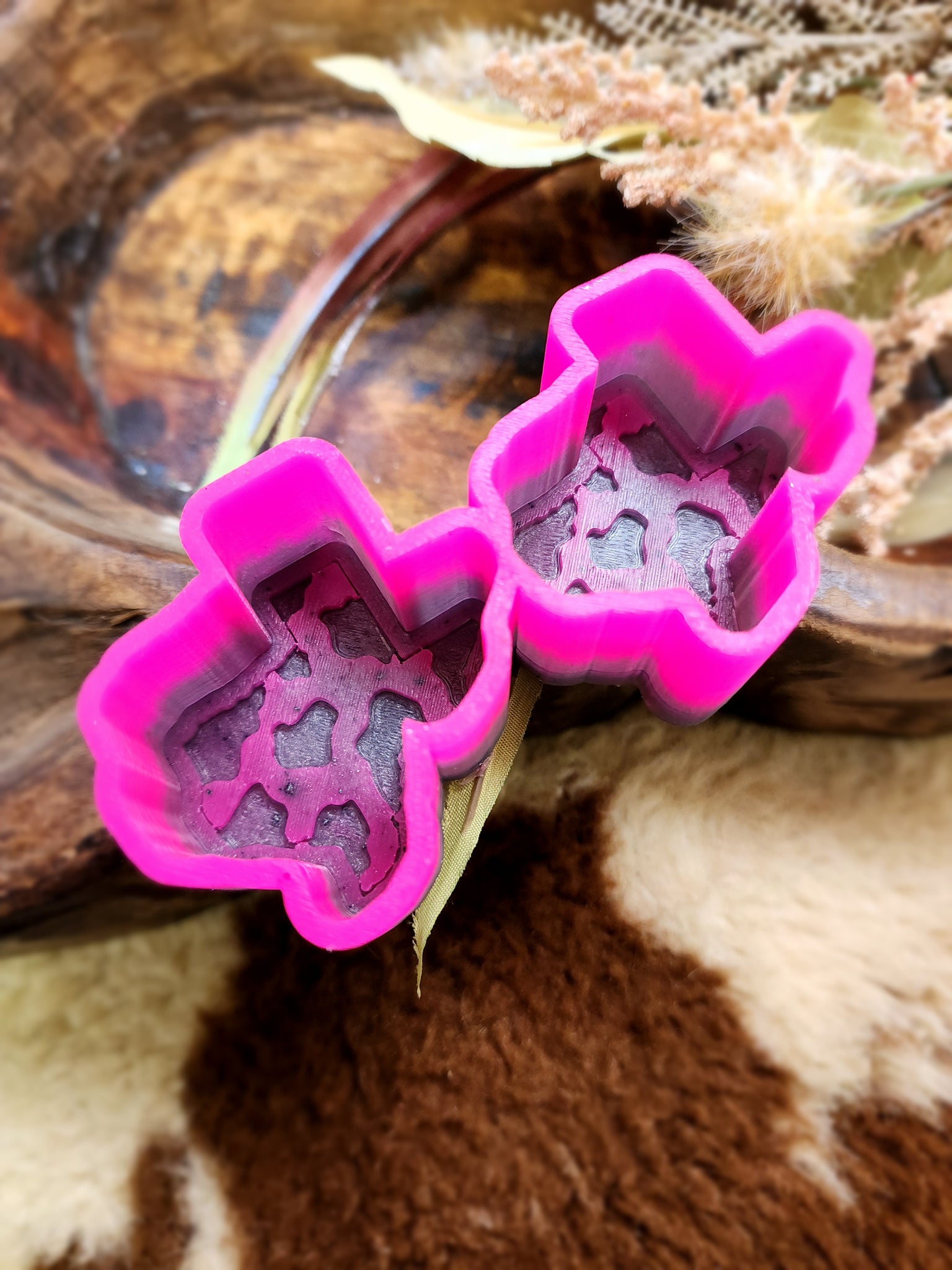 Cowprint Texas Vent Clip Freshie Silicone Mold / Custom Made to Order Freshie Mold