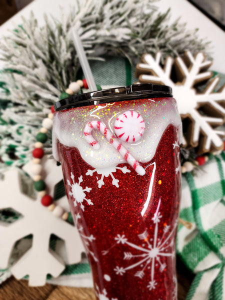 Polar Express Christmas Glitter Tumbler & Pen / Pen sold seperately