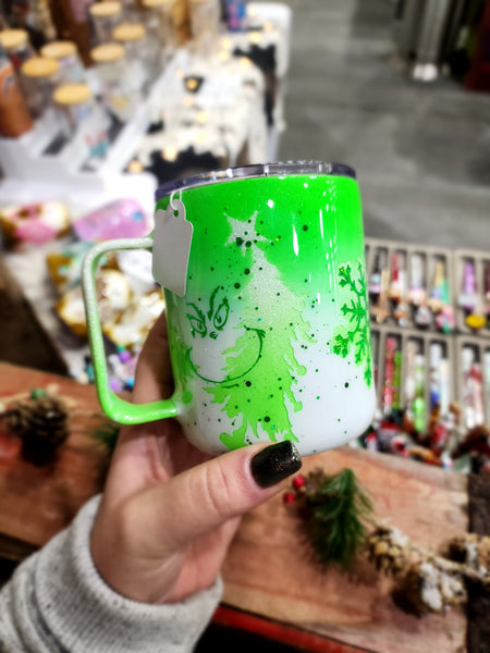 Whoville Grinch Christmas Glitter Tumbler & Pen / Pen sold seperately