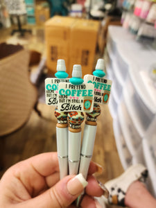 RTS I Pretend Coffee Helps Refillable Ink Pen