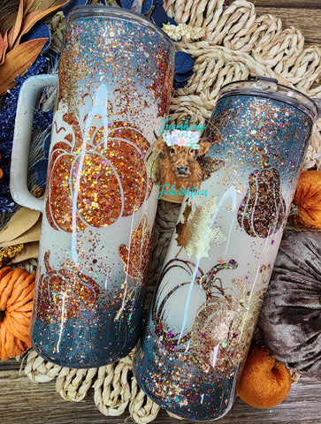 Fall Peek-a-boo Glitter Tumbler