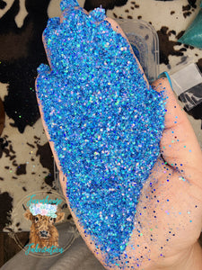 "Queen Frostine" / Blue Custom Mix Polyester Glitter / Tumbler Glitter / Winter Glitter / 4 point stars