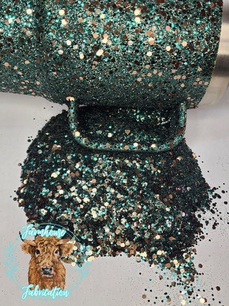 Hunter's Rodeo - Chunky Hunter Green and Brown Exclusive Polyester Glitter for DIY crafts and Tumbler Making