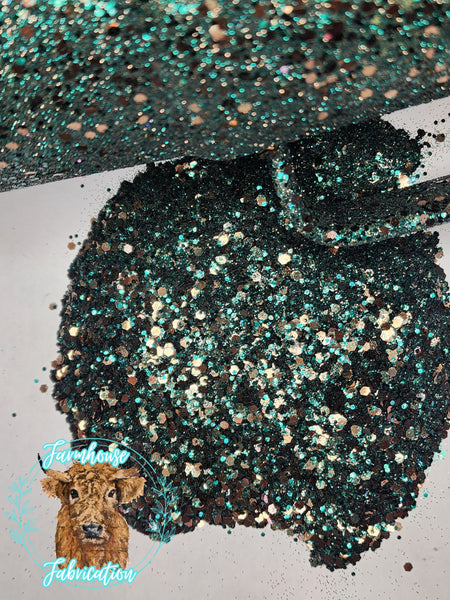 Hunter's Rodeo - Chunky Hunter Green and Brown Exclusive Polyester Glitter for DIY crafts and Tumbler Making