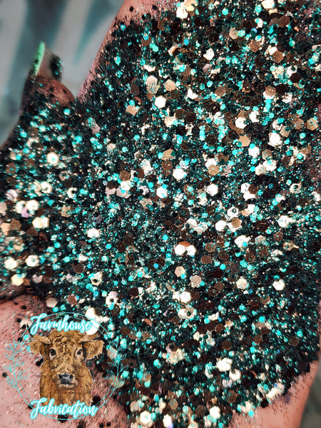 Hunter's Rodeo - Chunky Hunter Green and Brown Exclusive Polyester Glitter for DIY crafts and Tumbler Making