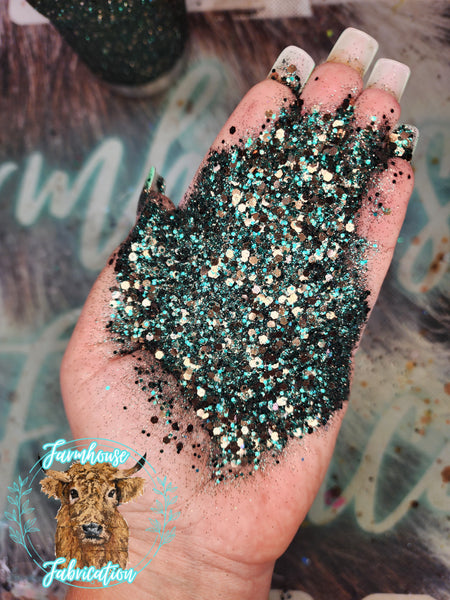 Hunter's Rodeo - Chunky Hunter Green and Brown Exclusive Polyester Glitter for DIY crafts and Tumbler Making