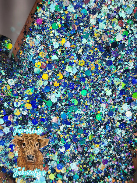 Rhinestone Wrangler - Chunky Denim Blue Polyester Glitter for DIY crafts and Tumbler Making