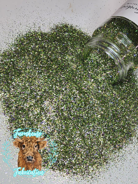 Cactus Creek - Olive Green with purple strips Exclusive Polyester Glitter for DIY crafts and Tumbler Making