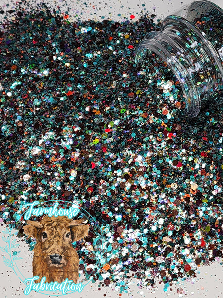 Bronc & Boujie - Chunky Turquoise and Brown Exclusive Polyester Glitter for DIY crafts and Tumbler Making