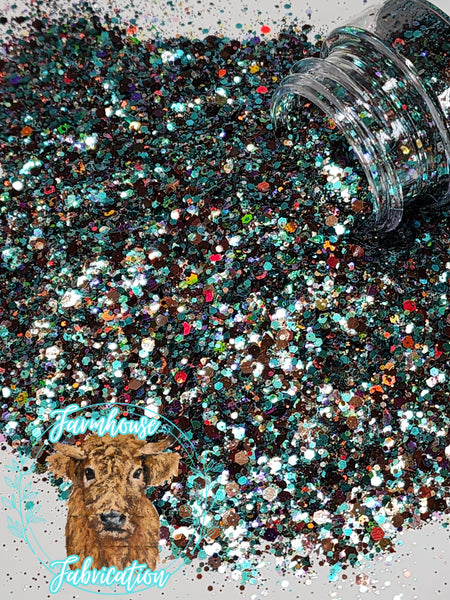 Bronc & Boujie - Chunky Turquoise and Brown Exclusive Polyester Glitter for DIY crafts and Tumbler Making