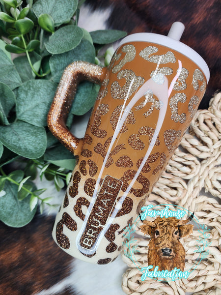 Cheetah Print Ombre Peek-a-boo Glitter Tumblers / CHOOSE YOUR COLORS / CHOOSE YOUR SIZE