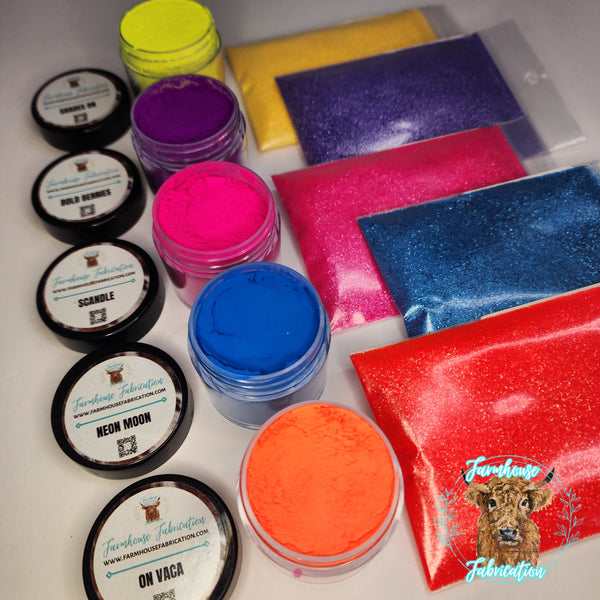 Neon Mica and Glitter Pack - FIVE of Each