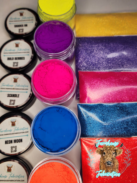 Neon Mica and Glitter Pack - FIVE of Each