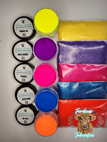 Neon Mica and Glitter Pack - FIVE of Each