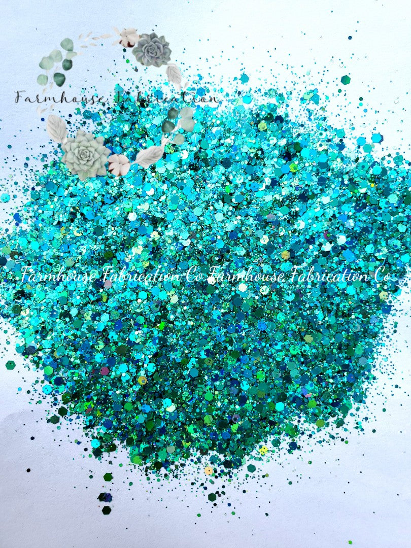 "Teal Goddess" /Chunky Holographic Glitter Mix Polyester Glitter