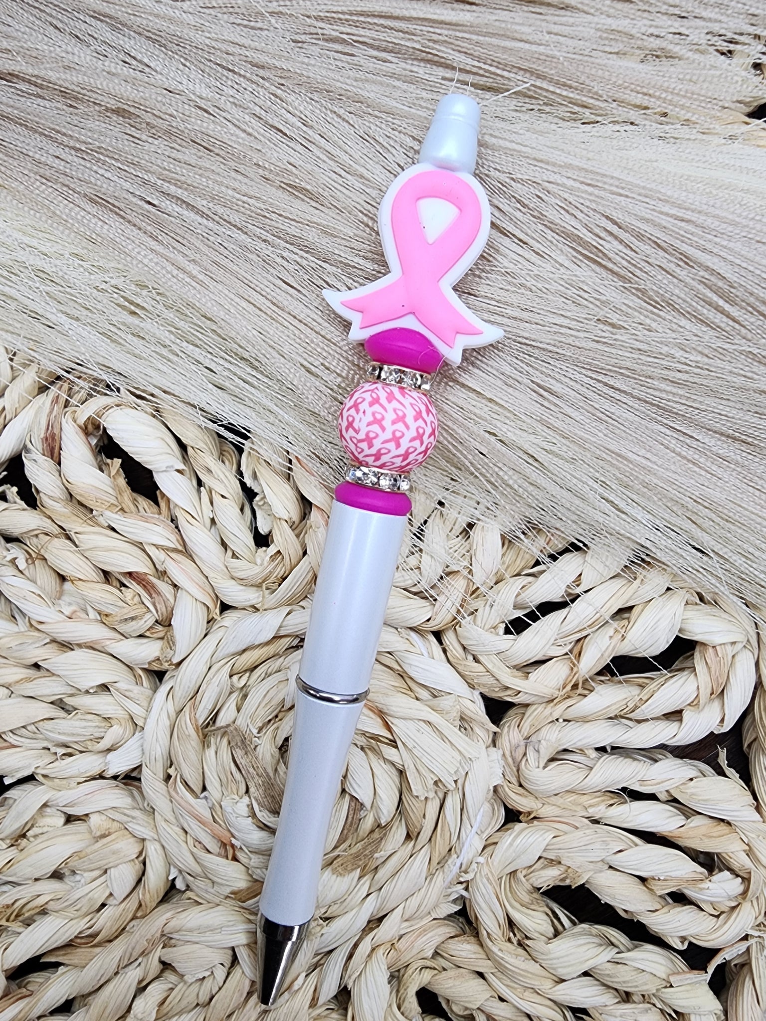 RTS Pink Cancer Ribbon Refillable Ink Pen