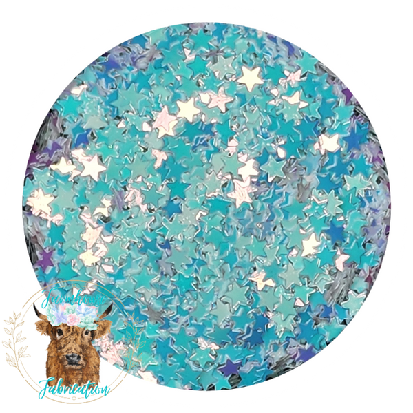"Opal Stars 3mm" White Opal Star Polyester Glitter