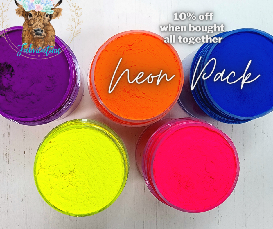 Neon Mica Powder SET / FIVE Mica Powders / 10g jars each