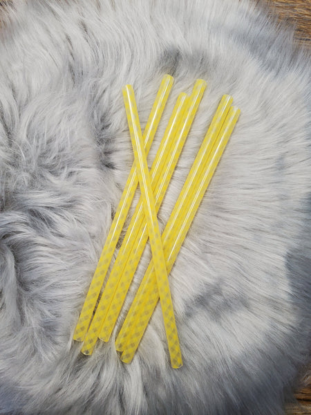 Yellow Strips Reusable Straws / Printed Straws / Acrylic Straws