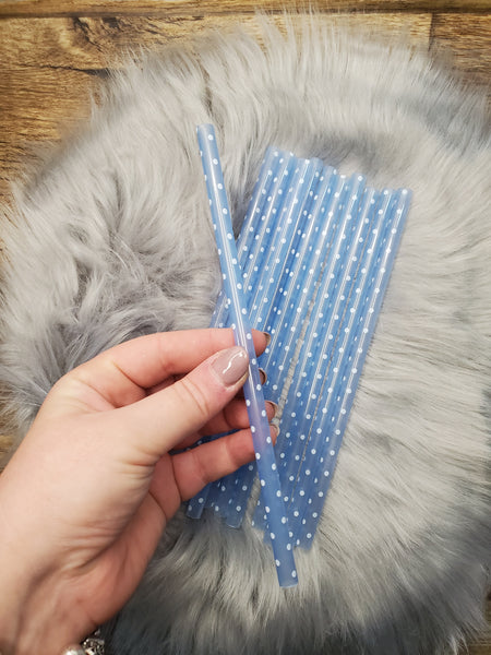 Temp Changing Blue Reusable Straws / Printed Straws / Acrylic Straws