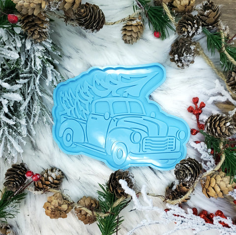 Christmas Vintage Truck Coaster Silicone Mold / Christmas Truck / Coaster Mold / Christmas Molds / Resin Molds