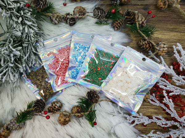 Snowflake Polymer Clay / Shaker Fillers / Christmas & Winter Polymer Clay