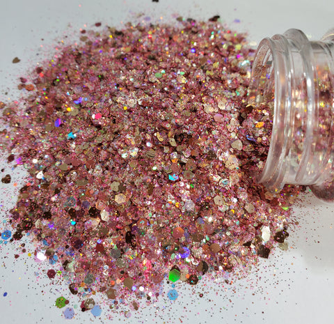 "Love Note" / Valentine's Glitter / Custom Mix / Polyester Glitter / Tumbler Glitter / Rose Gold & Pink Glitter