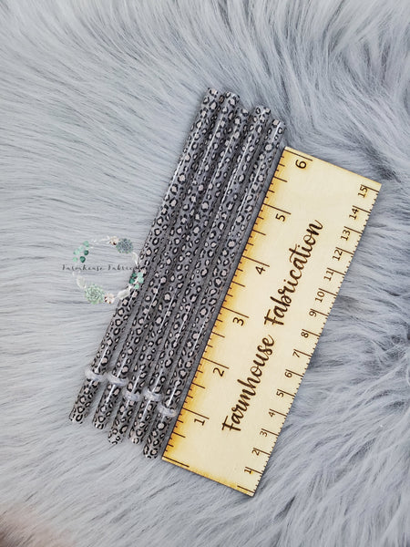 Black Cheetah Reusable Straws / Printed Straws / Acrylic Straws