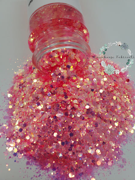"Pucker Up" / Fluorescent Glitter / Flashy Glitter / Chunky Glitter / Polyester Glitter / Tumbler Glitter / Hot Pink Glitter