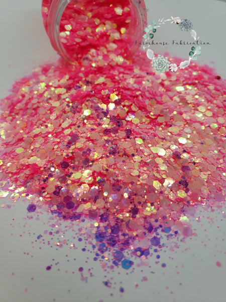 "Pucker Up" / Fluorescent Glitter / Flashy Glitter / Chunky Glitter / Polyester Glitter / Tumbler Glitter / Hot Pink Glitter