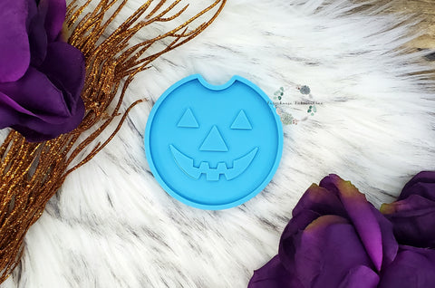 Pumpkin Face Car Coaster Silicone Mold / Halloween Silicone Mold / Resin Molds